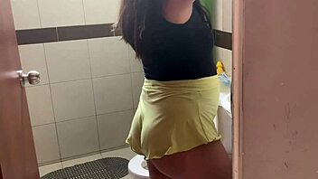 He licks my ass in the bathroom, thrilling risk