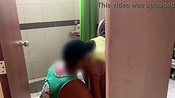 He licks my ass in the bathroom, thrilling risk