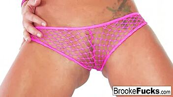 Naughty Brooke Rips Clothes On Pole