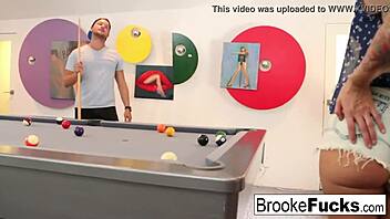 Brooke plays sexy billiards with Van's balls