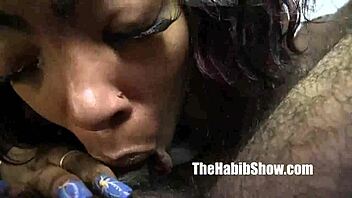 tattooed black stripper from st louis with pierced pussy gets fucked.