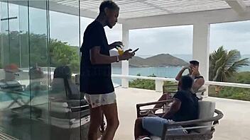 Wild beach house party turns into steamy gay orgy