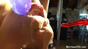 extreme throat session with dildo and ass toys