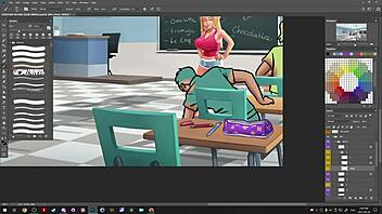 Handdrawn erotic art of Summertime Saga game by darkcookie