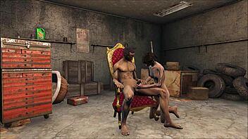 in this 3d cartoon hentai, the brunette takes the throne in an intense scene with game elements.