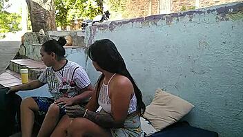 A petite beauty's pleasure is enhanced by outdoor intimacy with my friend's adventurous girlfriend