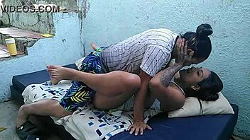 Intense outdoor lesbian sex on beautiful day.