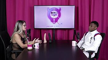 Will Mastro In Sheer Red Lingerie Attempts Double Penetration Anal