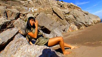 Hot Asian Pornstar Sharon Lee Strips at the Beach