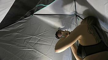 Accidental cumshot into lingerie and hands through a gloryhole tease