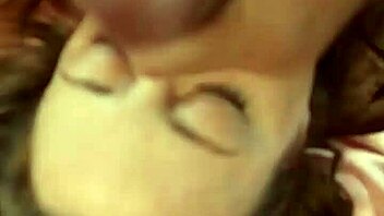 French beauty in satin dress gives a dirty blowjob and intense doggystyle