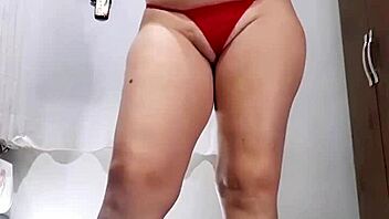 Naughty slut undresses for anal toy play