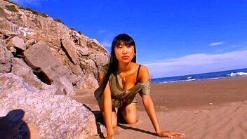 Hot Asian Pornstar Sharon Lee Strips at the Beach