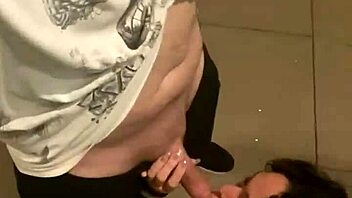 being watched while begging for cum on the vegas strip, clothes ripped in public blowjob