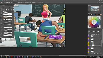 Handdrawn erotic art of Summertime Saga game by darkcookie