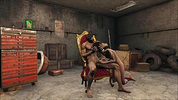 in this 3d cartoon hentai, the brunette takes the throne in an intense scene with game elements.