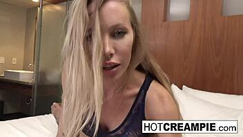 gorgeous nicole vs muscular stud in hardcore creampie