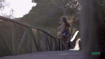 Petite and beautiful Talia Mint pleasures herself on the public beach