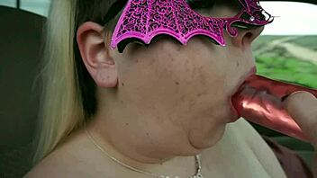 bbw brandy teasing with dildo titty fuck