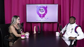 Will Mastro In Sheer Red Lingerie Attempts Double Penetration Anal