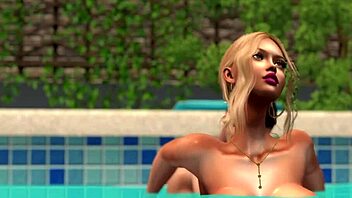 My neighbor's beautiful wife and I have a steamy pool encounter