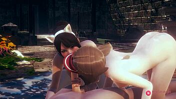 Hentai orgy with two girls and two boys