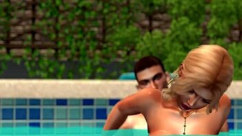 My neighbor's beautiful wife and I have a steamy pool encounter