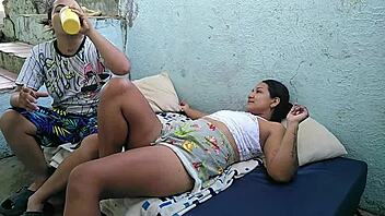 Intense outdoor lesbian sex on beautiful day.