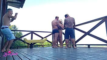 Sensual study session: Naughty deck action and steamy sister girls