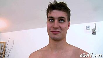 Tough gay stud, ready for sloppy blowjob before bareback anal?