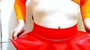 i can't believe how hot carol cross femboy looks in sexy lingerie and cosplay!