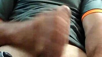 the mature guy masturbates during massage