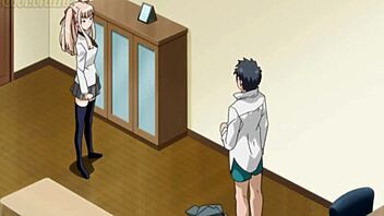 The schoolgirl gets doggystyle fucked by her teacher with monster cock