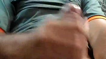 the mature guy masturbates during massage