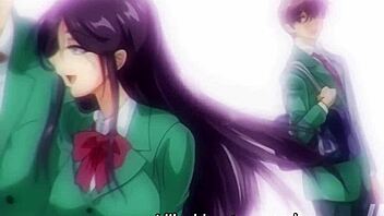 Steamy anime teen gets creampied in public after anal
