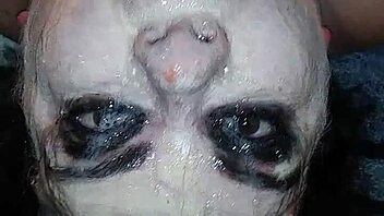 messy dildo play with toys in throat 😜