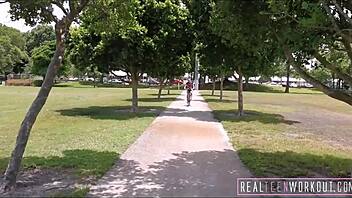 Hot blonde teen Avalon Heart after workout session