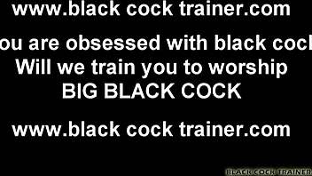 Big black cock penetrates deep in ass.
