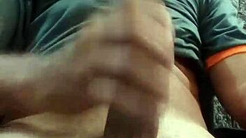 the mature guy masturbates during massage