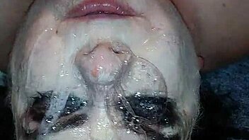 messy dildo play with toys in throat 😜