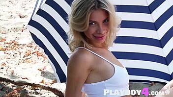 Blonde teen 18+ eva tali exposed petite 18+ body and enjoyed outdoor posing action