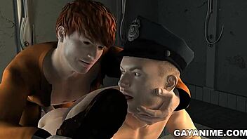 3D Cop Enjoys Rimjob and Toys