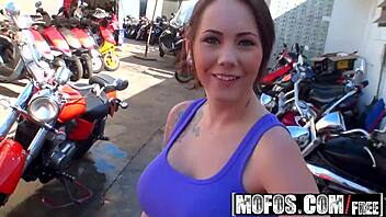 Ever seen biker babe Ashton Pierce in a boobnanza on Mofos Pervs On Patrol?