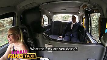female fake taxi worker gets busty surprise from blonde cabbie