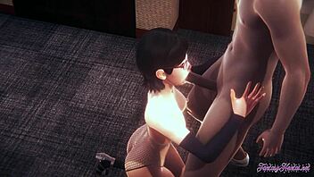 sarada gives pov blowjob in naruto hentai