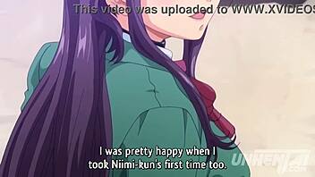 Steamy anime teen gets creampied in public after anal