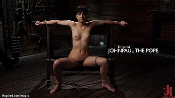 Babe in Back Arch Bondage Whipped