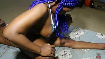 Horny ebony gets wet pussy fucked with cum