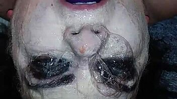 messy dildo play with toys in throat 😜