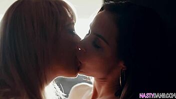 superstar milfs cherie deville and kendra lust dive into lesbian action.